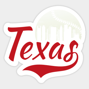 Retro Vintage Texas City Scape Baseball Game For Man Woman Sticker